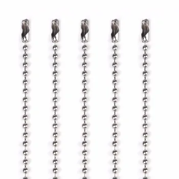 

50pcs 2.4mm Bead Stainless Steel Metal Ball Chain Necklace 24 Inches Bead Steel Chain Matching Connectors Jewelry Findings