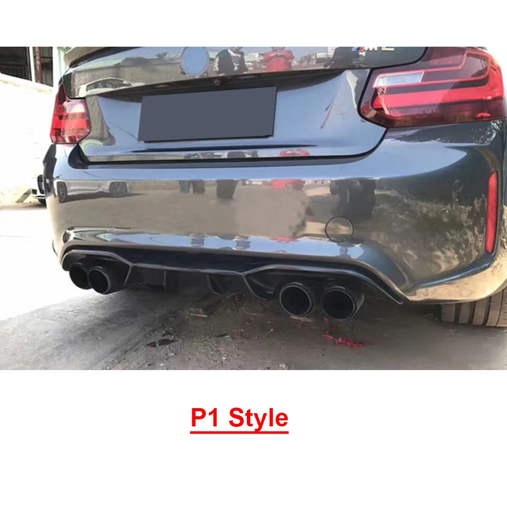 Para M2 de fibra de carbono parachoques trasero de difusor de Spoiler para BMW F87 M2 Coupe 2 puerta 2016 de 2017, tres estilo