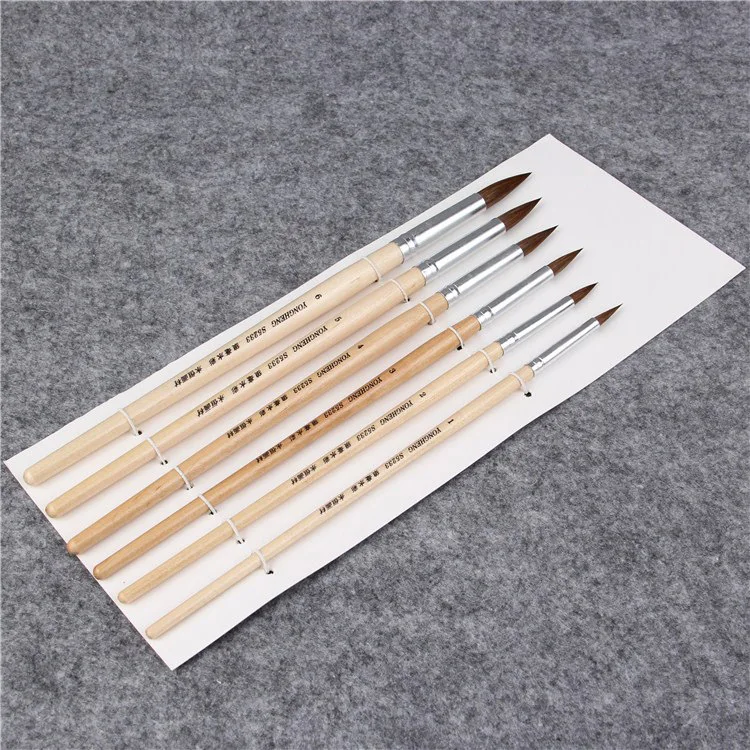 

1pcs Chinese Famous Brand High Quality Painting Pen Woodiness Wolf Hair Hook Line Art Stationery Paint Watercolor Brush