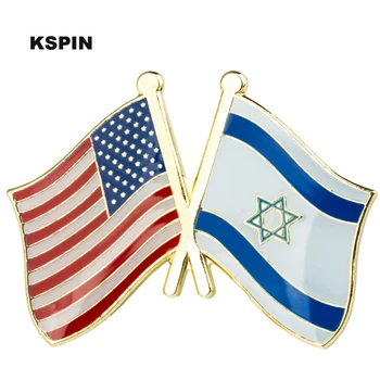 

U.S.A & Israel Metal Badge Lapel Pins Brooch Jewelry Rozet in Badges Pin XY0375