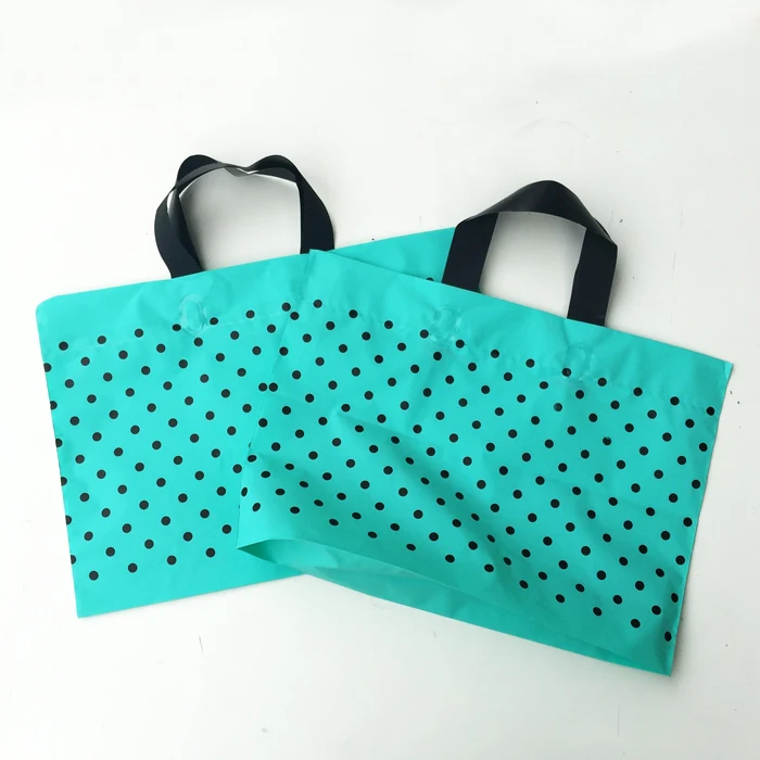 Green Polka dot Plastic gift bags,plastic shopping bag,Party Favor Bags