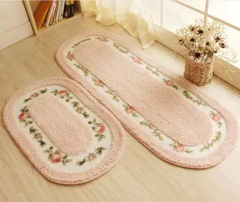 

Oval Shape Suede Carpet Living Dining Bedroom Area Rugs Slip Resistant Floor Mats Washable Bathroom Carpet Multicolor Soft Mat