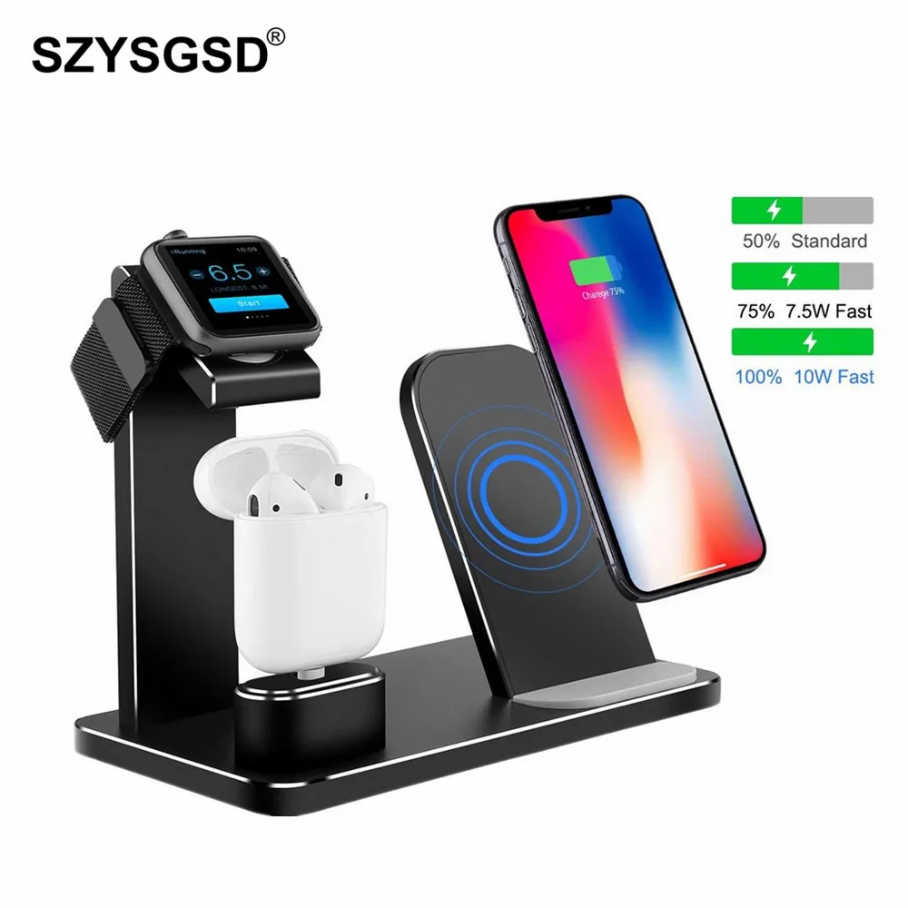 

SZYSGSD For iPhone and apple watch Wireless Charging Dock Stand For Apple Airpods 3 in 1 Fast Charging for Apple watch 4 3 2 1