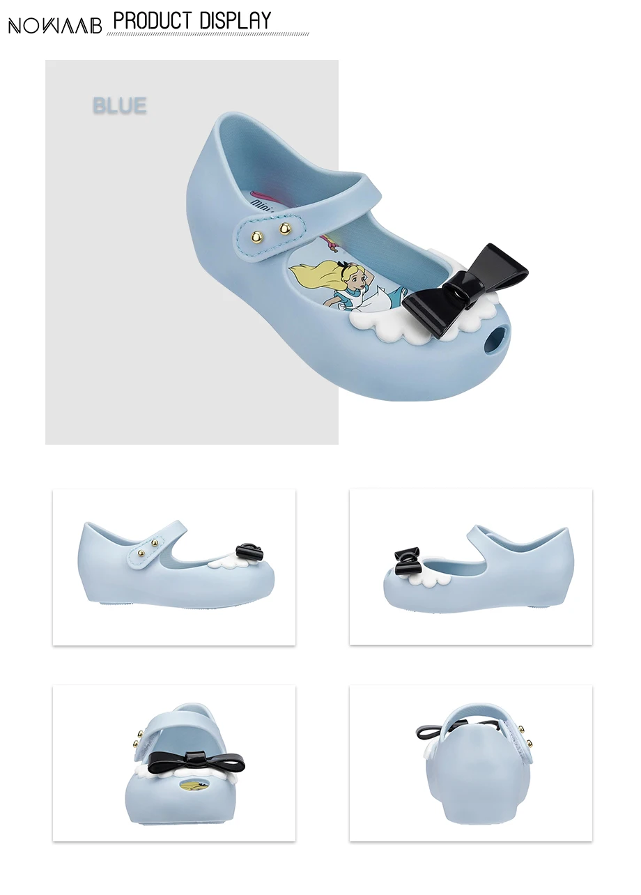 Мини Принцесса Мелисса летний мультфильм девушка пластиковые туфли для девочек Нескользящие сандалии Melissa дети пляжные сандалии малыша