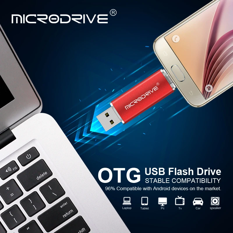 Новинка OTG флеш диск USB 2 0 32 ГБ 16 8 металлическая карта памяти Флешка 64 128 накопитель