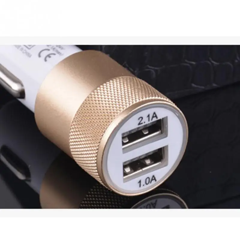 Двойной USB автомобильный комплект зарядное устройство автомобиль сплав зарядки автомобильный прикуриватель, зарядные устройства для планшетных ПК мобильных телефонов 12-24 В/3.1A
