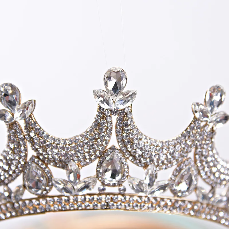 DIEZI Koran золото цвет принцесса Полный Кристалл корона диадемы для женщин Роскошные Стразы Диадемы для девочек невесты свадебные украшения для волос