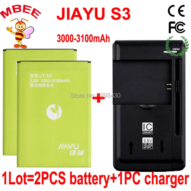 imágenes para 1 lote = 1 unid cargador + 2 unids Original 3000 - 3100 mAh JIAYU S3 JY-S3 batería de la batería batería Batterij acumulador AKKU PIL imágenes para 1 lote = 1 unid cargador + 2 unids Original 3000 - 3100 mAh JIAYU S3 JY-S3 batería de la batería batería Batterij acumulador AKKU PIL