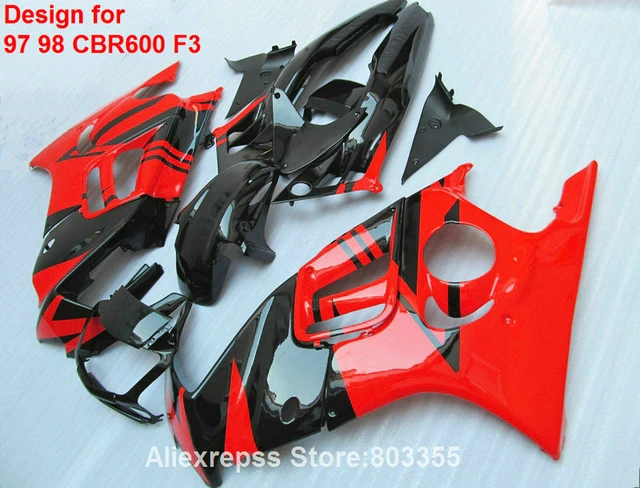 Hot sale Fairings CBR600F3 97 98 for HONDA red painted