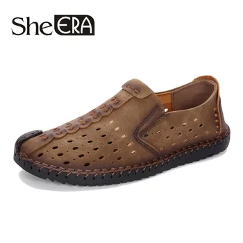 

2019 New Breathable Hole Summer Leisure Loafers for Men Hollow Out Beach Casual Shoe Soft Comfortable Driving Footwear Moccasins