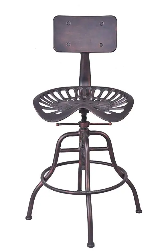 

Industrial Bar Stools Furniture Design Metal Adjustable Height Back-Rest Swivel Chair Tractor Saddle Bar Stool Chair Seat