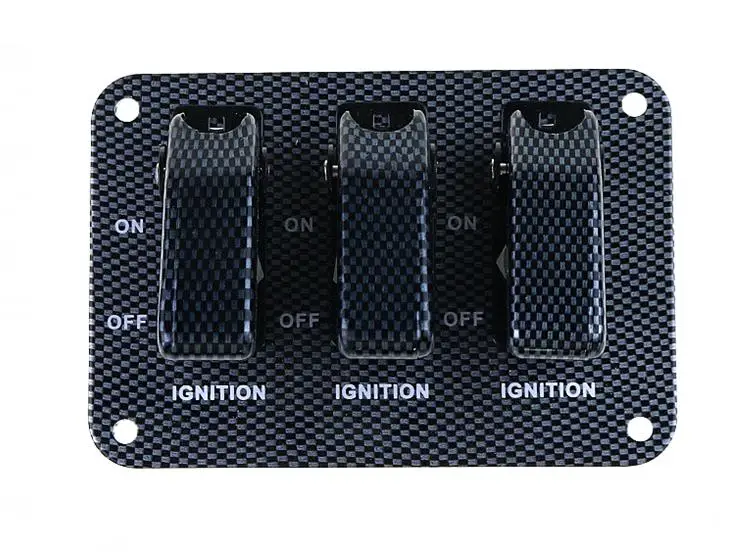 3x12 V переключатель Автогонки на Выкл Тип самолета/углеродная крышка LED тумблер