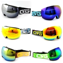 С случае 6 Колос бренд лыжные очки двойной UV400 Анти-туман большой Лыжная маска Очки Лыжный Спорт Для мужчин Для женщин снег Сноуборд очки