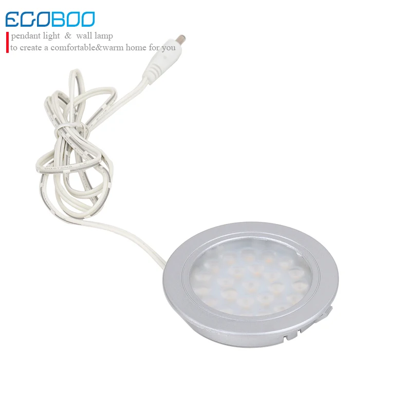 Kitchen light Round surface mounted aluminum 2w led under cabinet lighting (2pcs/lot) cupboard & show case lights lamps 12v dc