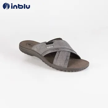 

INBLU Spring Summer man's new slippers gray simple cosy outwear man's slippers