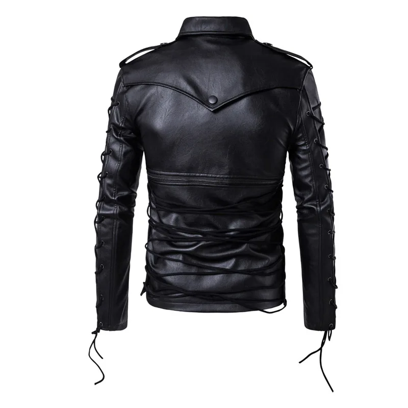 AOWOFS кожаные куртки мужские с завязками мотоциклетные куртки Мужская хип-хоп мода уличная одежда высокое качество кожаные куртки для мужчин