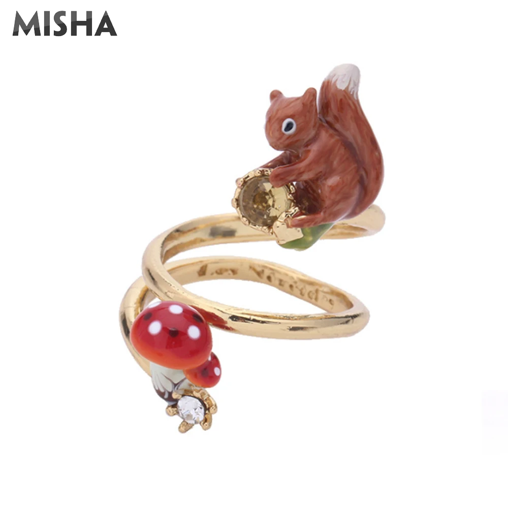 

MISHA Ring For Women Handmade Enamel Glaze Retro Anniversary Rings For Wife Friend Gift Party Rings L573