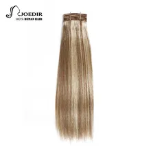 Joedir Hair Pre-Colored Brazilian Remy Human Hair Weave Yaki Straight #34 Color #P6-613 Piano Color Medium Brown Blonde Bundles