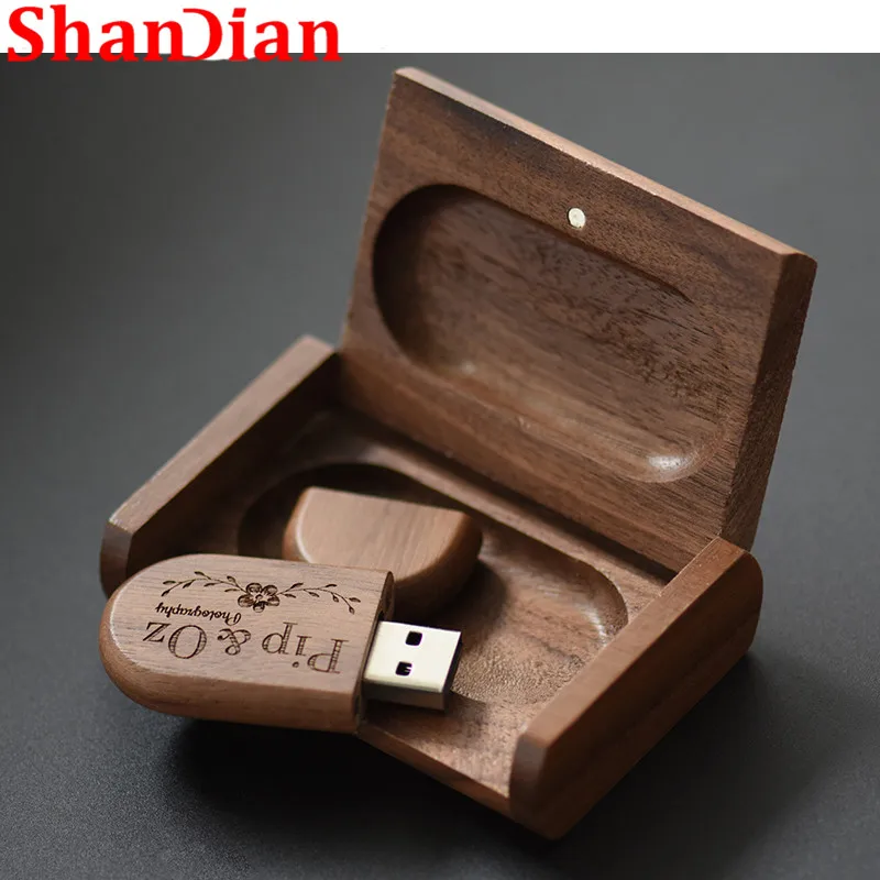 SHANDIAN модный овальная деревянная желчь+ флип-бокс USB флеш-накопитель USB 2,0 4 ГБ 16 ГБ 32 ГБ 64 Гб внешний накопитель диск памяти