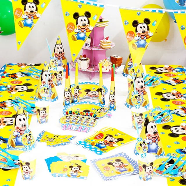 154pcs mickey mouse birthday party decoration kids boy girl party mickey mouse girl party