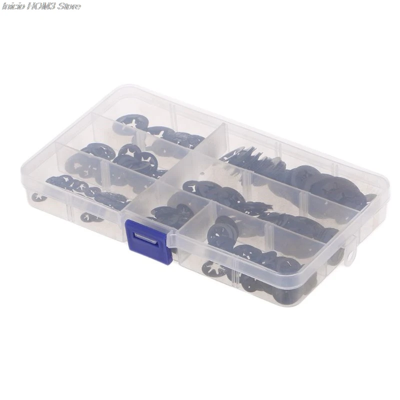 

280Pcs Locking Washers Set Internal Tooth Starlock Push On Speed Clips Fasten Gasket Kits