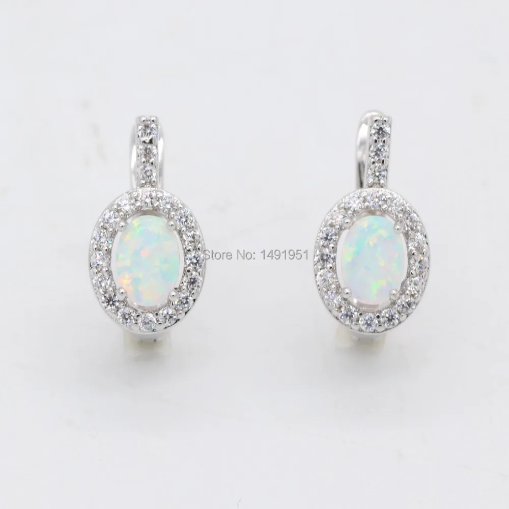 

JINYAO Fashion Jewelry Nobby Fire Opal White Gold Color Cubic Zirconia Earrings For Women Wedding Anniversary 5colors