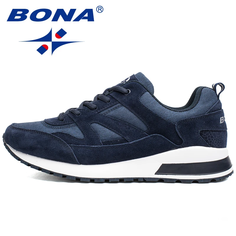 BONA New Basic Style Men Running Shoes Outdoor Activities Jogging Shoes Suede Mesh Sneakers Comfortable Athletic Shoes For Men52