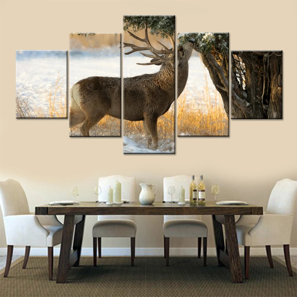Wall Art Modern HD Printed Framework For Living Room Animals Deer