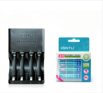 

4pcs 1.5v AAA Lifepo4 Li-ion 10440 Batteries KENTLI 1180mWh rechargeable Polymer ion Battery + AA AAA Battery Charger