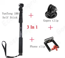 Top Quality YunTeng 188 Portable Handheld Telescopic Monopod Tripod For Cameras Cell Phones With Holder