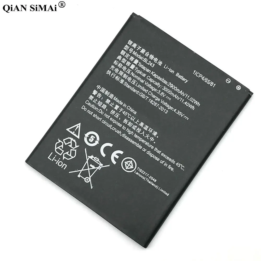 BL 243 мобильный телефон с аккумулятором BL243 для Lenovo Lemon K3 Note A5600 A7600 A5500 A7000 3000