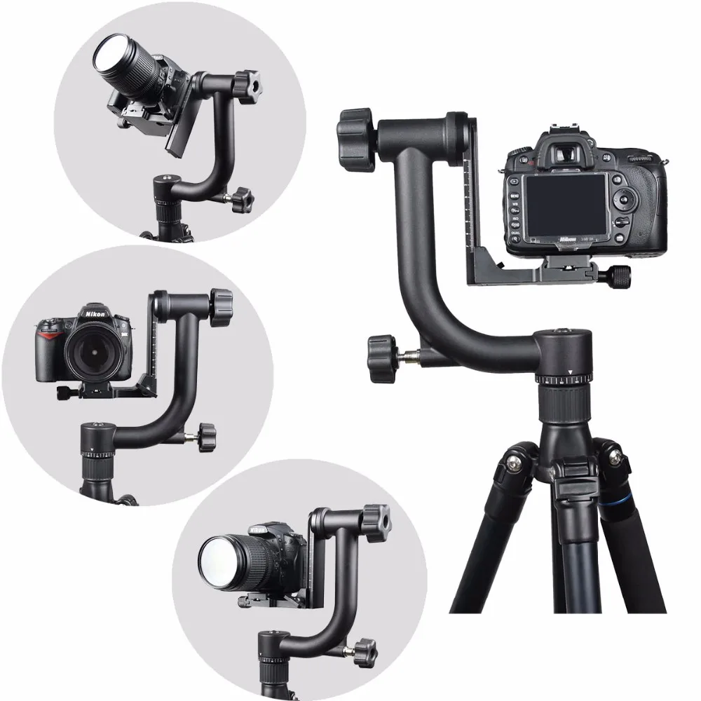 New Professional Aluminum Gimbal Tripod Head For Heavy Telephoto Lens DSLR Camera 360 Panoramic Swivel Tripod Head up to 10KG