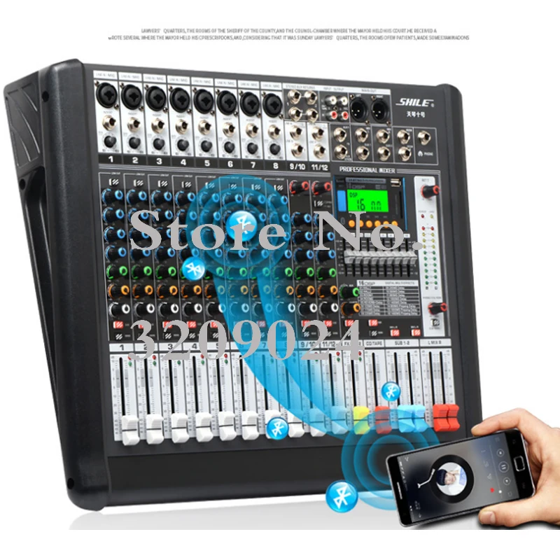 Professional 12 Channel Bluetooth USB Mixer KTV