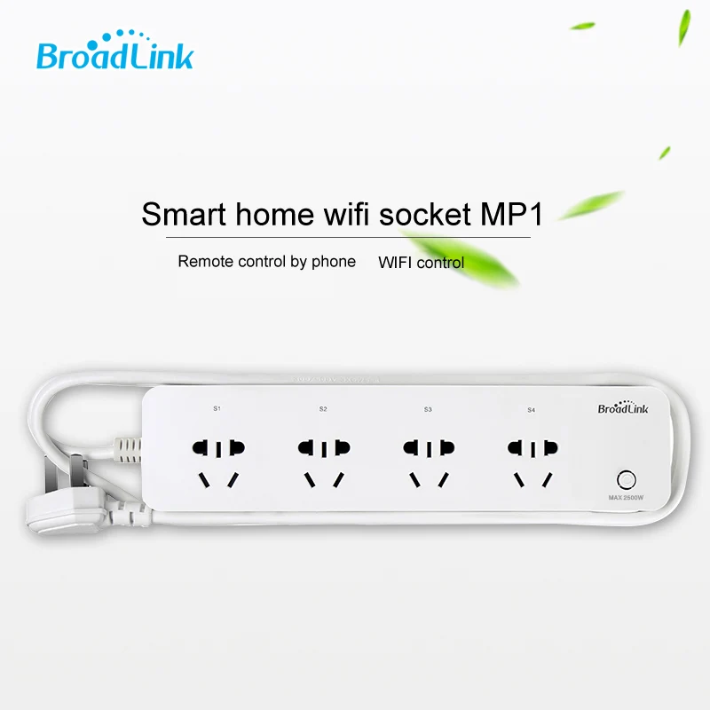

BroadLink MP1 Socket Plug WiFi Power Remote Control 4-Outlet Power Socket for Smart Home Automation System