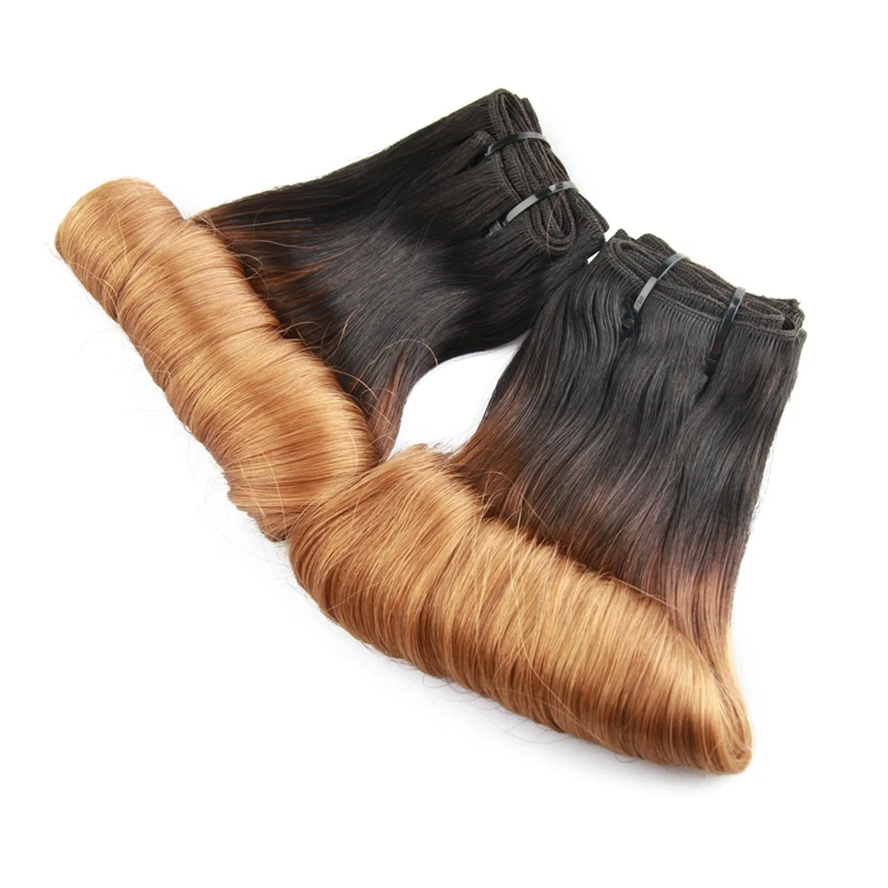Hot Beauty Hair Funmi Super Double Drawn Ombre Egg Curl Brazilian Hair Weave Bundles Human Hair Extension Remy Hair Can Buy 3 or 4 Bundles (16)