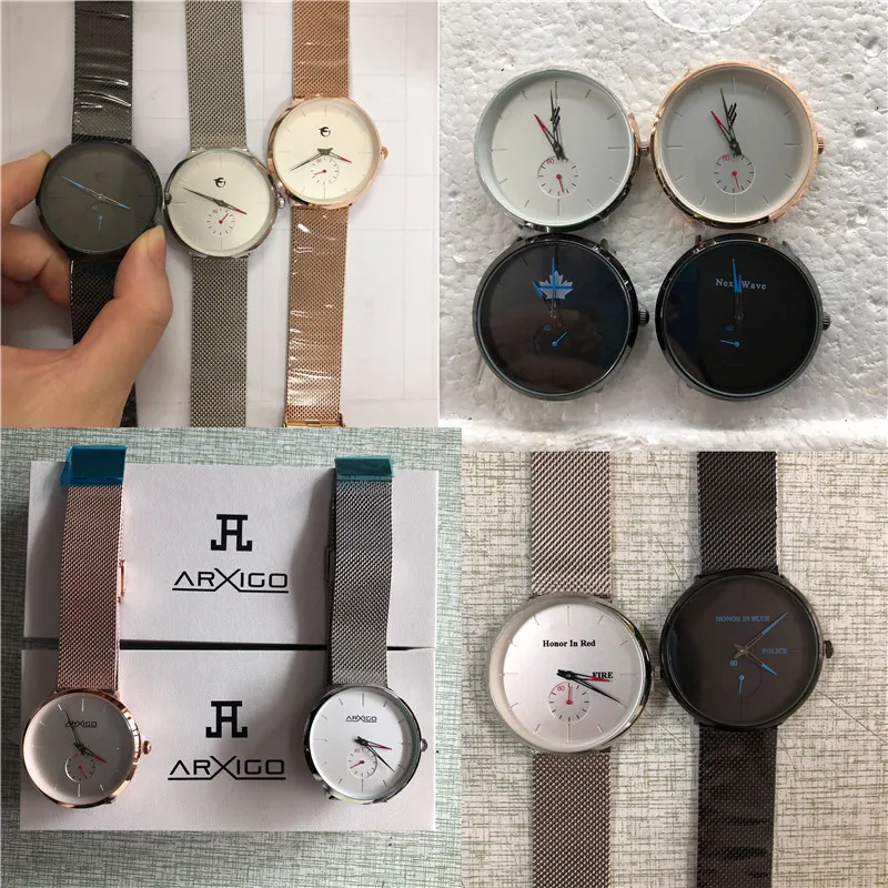 CL029 сделать свой собственный дизайн часы Мужские сетки Группа OEM мужские часы ультра-тонкие Пользовательские синий логотип часы персонализированные Relojes Hombre