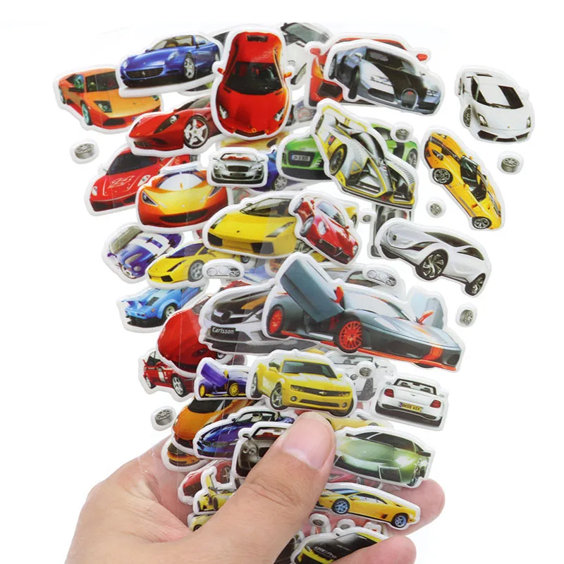 

10pc Children Stationery Stickers Cartoon Car 3D Bubble Stickers Mobile Phone Notebook Scrapbook Gift Decoration Stickers