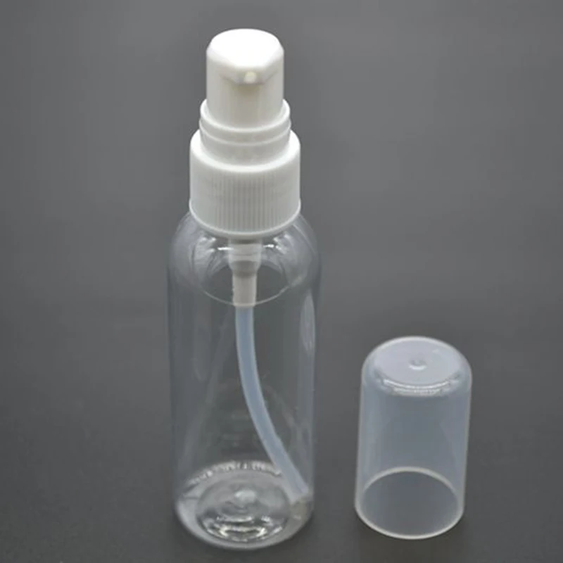 24pcs 50ml Clear Plastic Cosmetic Containers White Nozzle PET Emulsion
