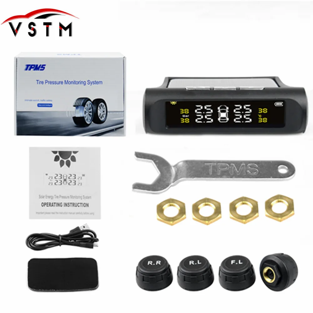 

Original Auto Alarm Car Tire Pressure Alarm Monitor System Display Intelligent Temperature Warning Fuel Save with 4 Sensors