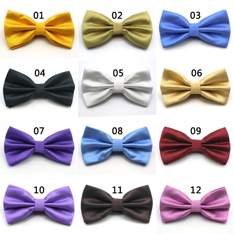 36 Color Adjustable Men's Bowtie Polyester Cartoon Man Solid Color Bows Tie Wedding Celebration Party Butterfly Birthday Necktie