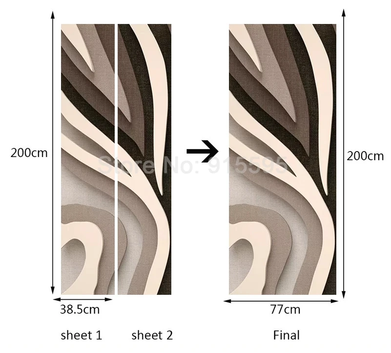 3D стикер на дверь s модный полосатый декор для гостиной спальни домашний Декор ПВХ самоклеющиеся водонепроницаемые креативные наклейки на дверь настенные наклейки