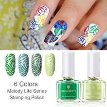 BORN PRETTY зеленый цвет Лак для стемпинга 6 мл Мелодия жизни штамповка серия Дизайн ногтей печать рисунка Polishs лак для ногтей