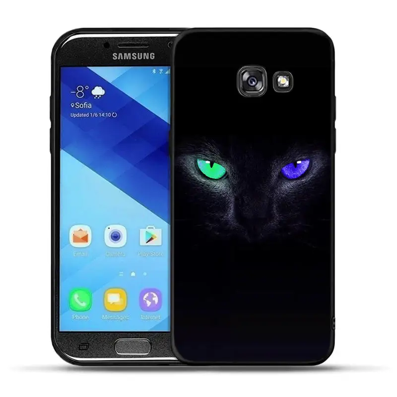 Классного льва тигра Обезьяна Животное черный чехол ТПУ для samsung Galaxy A30 A50 A3 A5 A6 A7 A8 A9 плюс силиконовый чехол