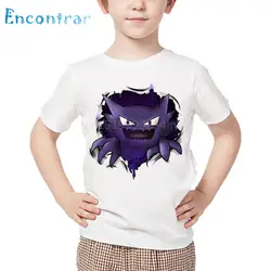 Милая Детская футболка с принтом «Gengar», детские летние белые топы для мальчиков и девочек, забавная футболка с рисунком «Pokemon Go», HKP5100
