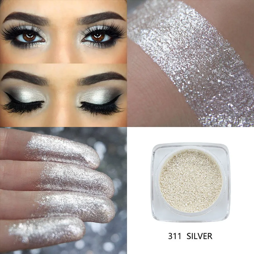 12 Colors Shimmer Eyeshadow Palette Glitter Makeup Powder Waterproof Long Lasting Gold White
