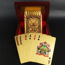 Золотая фольга покерная пластиковая игральная карта