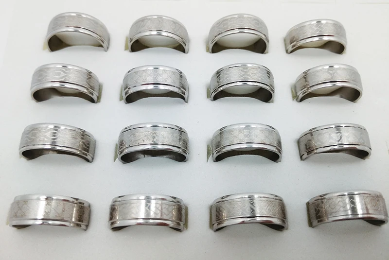 

Wholesale Mixed Lots 12Pcs Wholesale Fashion Silver Stainless Steel Gift Jewelry Punk Fashion Rings For Men Women