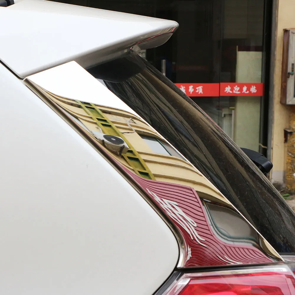 Carmilla 2Pcs Set Car Rear Window Side Wing Cover Trim Sticker for Nissan X Trail Xtrail