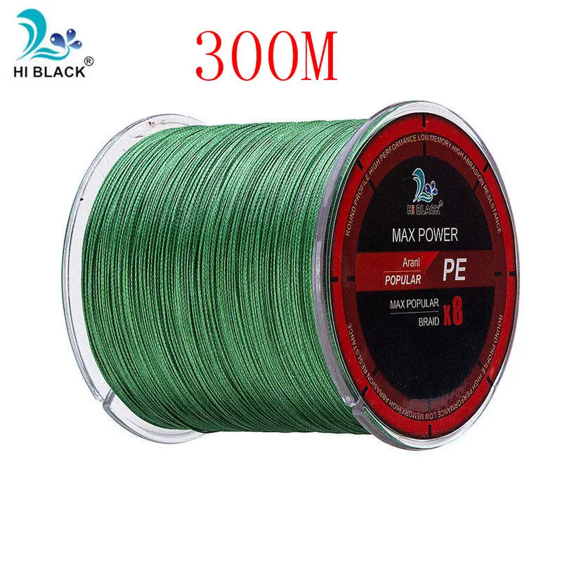 Жесткая 8-сплетенного стренгой высокого качества 300 м лески в пять цветовых вариантов на выбор из японского PE тканый материал лески - Цвет: Green 300M