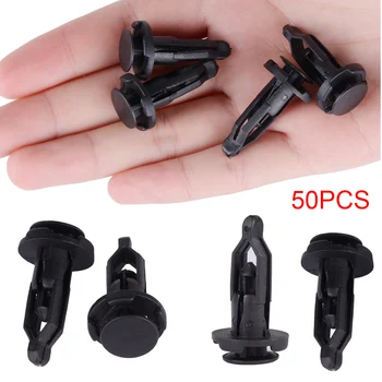 

Dewtreetali 50pcs Universal Car Truck Bumper for Fender Rivet Fastener Clips 9mm Hole Black